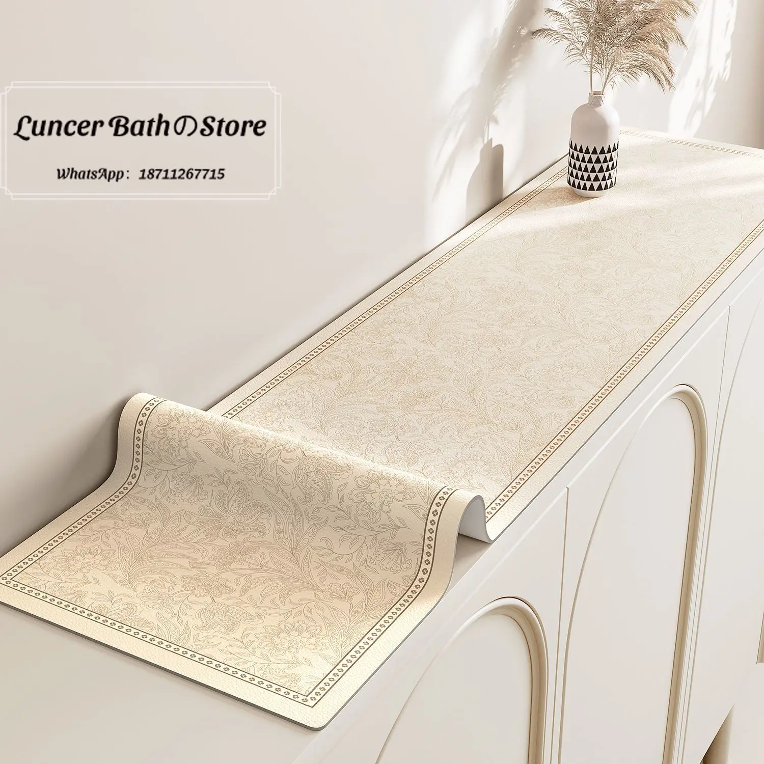 Table mat waterproof long tablecloth wine cabinet porch shoe cabinet TV cabinet countertop protective mat