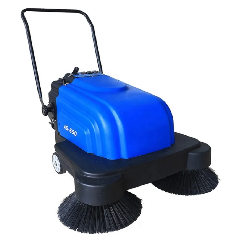 2024 Smart Mechanical Wireless Rotating Brush Electric Power Manual Floor Sweeper For Warehouse Factory Park Supermarket Square