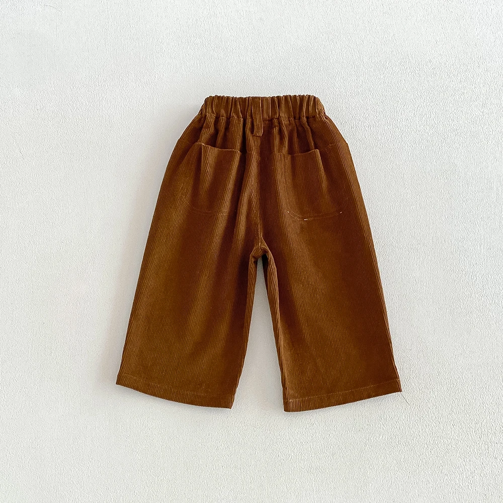 Herbst Kinder Loose Fit Cordhosen Kleinkind Jungen Mädchen Lässige Einfarbige Hosen Kinder Haremshosen Kinder Lange Hosen für den Winter – Detail 9
