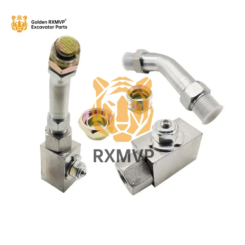 For  crushing hammer cut-off valve pipeline switch 60 small excavator gun head small arm oil pipe with hole ball valve exca