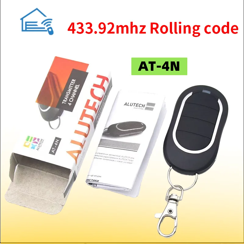 

433.92mhz Rolling Code Opener Command Transmitter Garage Gate Door Remote Control Alutech / AN-Motors AT-4 433.92mhz