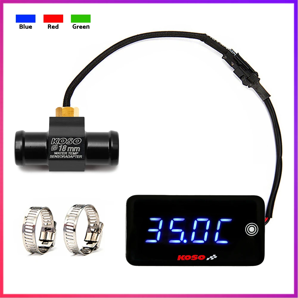 

KOSO Motorcycle Water Temperature Voltage Time Mini Meter For CB500X XMAX250 300 NMAX CB 400 Sensor Adapter Scooter And Racing