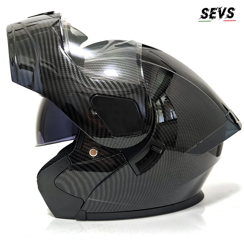 

Small Modular Electric Motorcycle Helmet Bluetooth Dual Visor Helmet with Large Rear Wing 3C DOT Certified Safety Gear