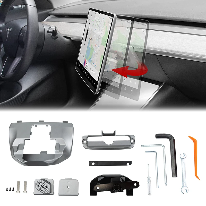 

Car Center Console Swivel Mount Bracket 30 Degree GPS Navigation Scereen Rotation Holder Parts for Tesla Model 3 Y 2020-2021