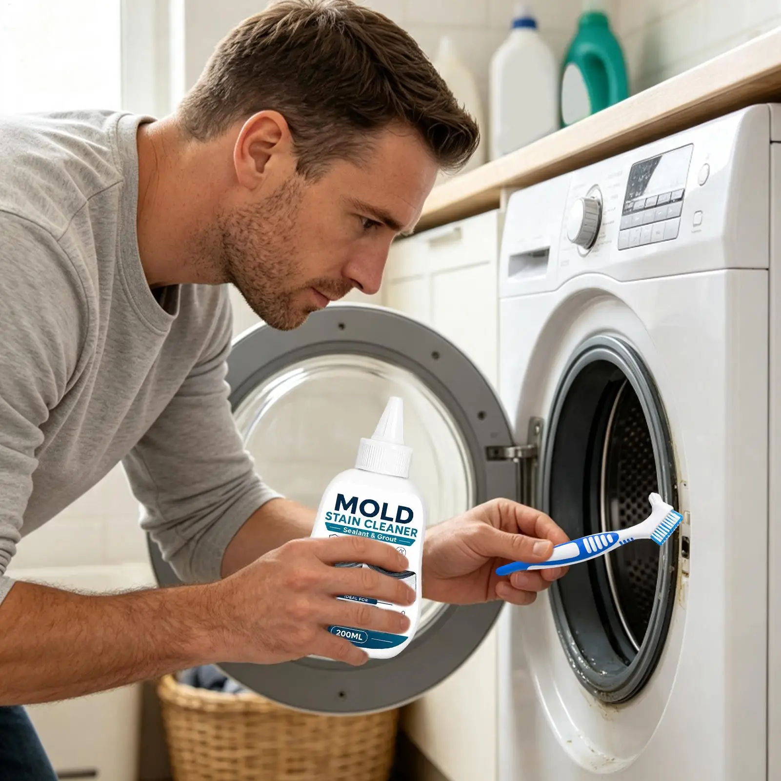 200ml Mold Removal Gel, Bathroom Deep Cleaning & Washing Machine Cleaner, Powerful Remover for Home Shower Cleaning Care