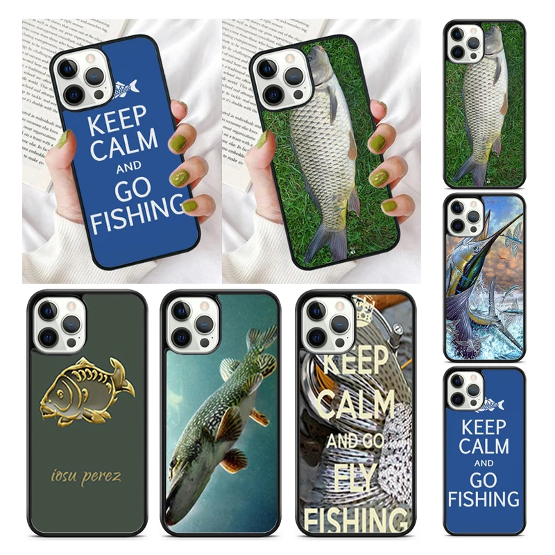 FISHING 3 RODS BY LAKE fish Phone Case for iPhone 16 15 SE2020 13 14 11 12 Mini Pro Max Max 6 7 8 Plus  coque fundas Shell