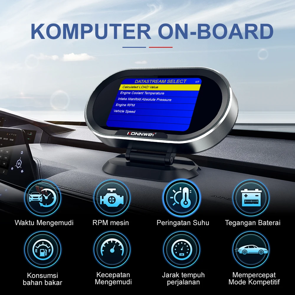 KONNWEI KW206 OBD 2 Scanner Car On-Board Computer Auto Digital Computer Display OBD 2 Scanner Fuel Consumption Water Temper