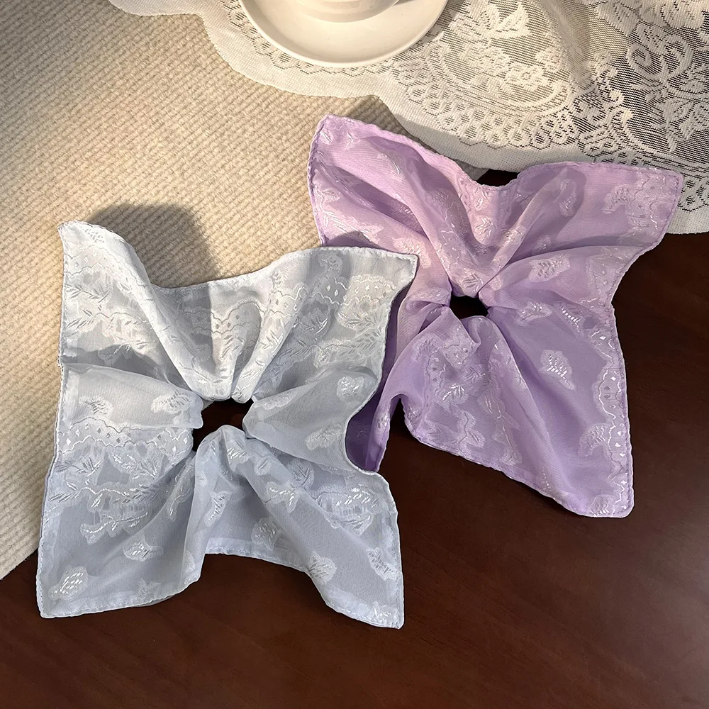 

2025 Premium Twisted Scrunchie Korean Oversized Bandana Hair Tie Silk Blend Head Wrap Sophisticated Hair Ornament Set