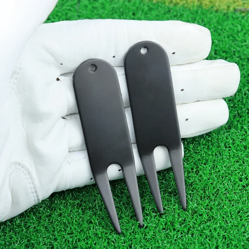 Zinc Alloy 1pcs Divot Repair Tools Green Fork Portable Silver Divot Repair Tools Golf Pitch Forks Golf Trainging Aids