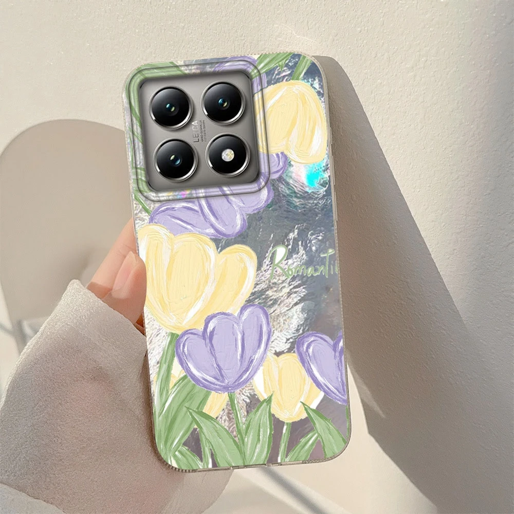 

Cute Flower Label Girls Phone Case For Xiaomi Poco M5s X7 M6 X3 X5 X6 Pro C61 14T 13T 11 Lite NE Women Funda Cover Coque