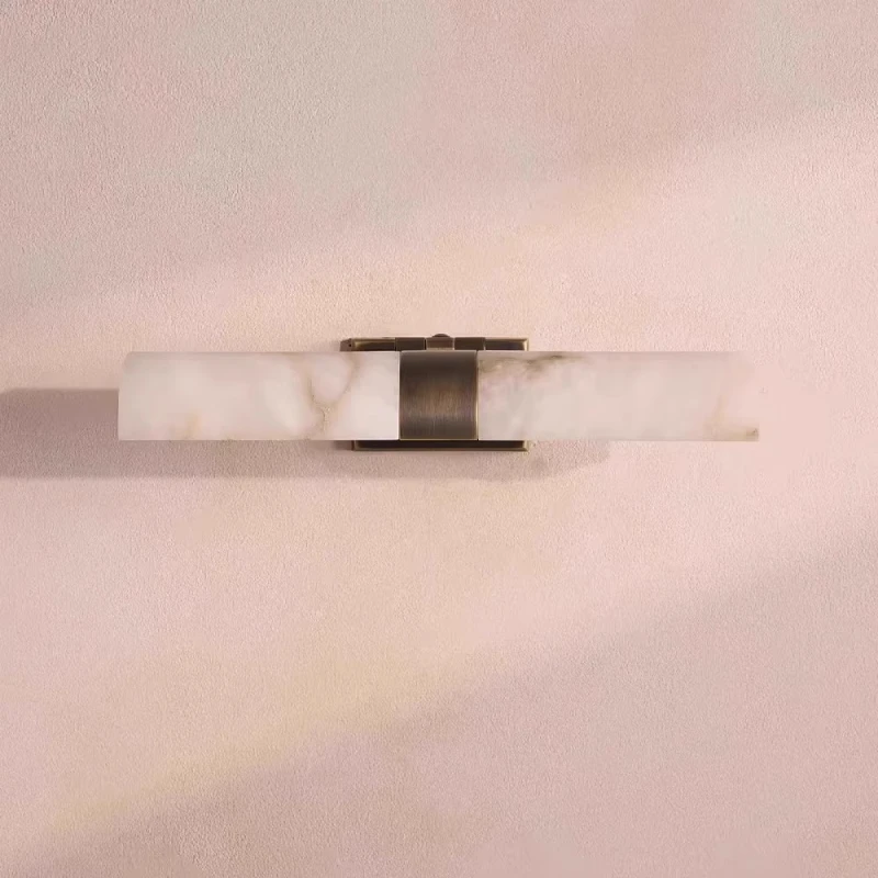 2026 Spanish Natural Marble LED Wall Light Copper Adjustable Sconce Simple Fashionable for Hotel Mirror Front Bedroom Study