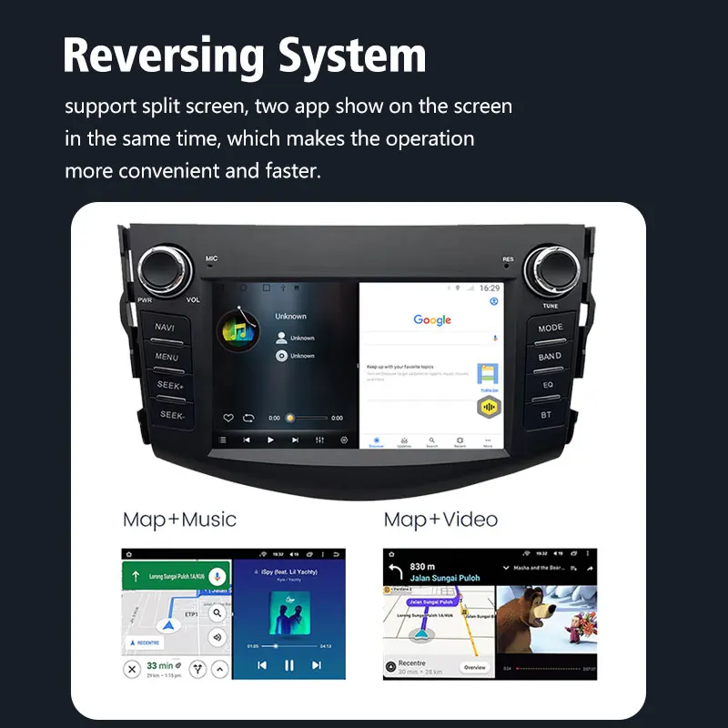 Android Auto Radio For 2006-2012 Toyota RAV4 RAV 4 Car Radio Multimedia Player Android Carplay GPS Navigatio DSP WiFi 2 Din 