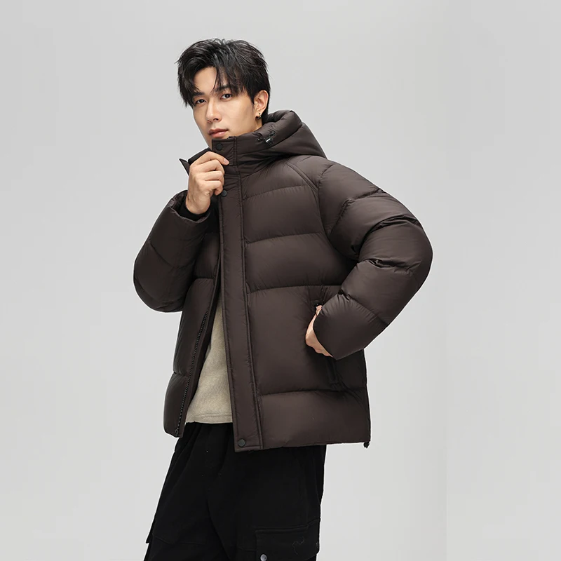 90% الأبيض بطة أسفل سترة الشتاء 2025 الرجال الكورية العصرية سترة معطف دافئ مبطن أبلى يندبروف مقنعين سترة منفوخة #3