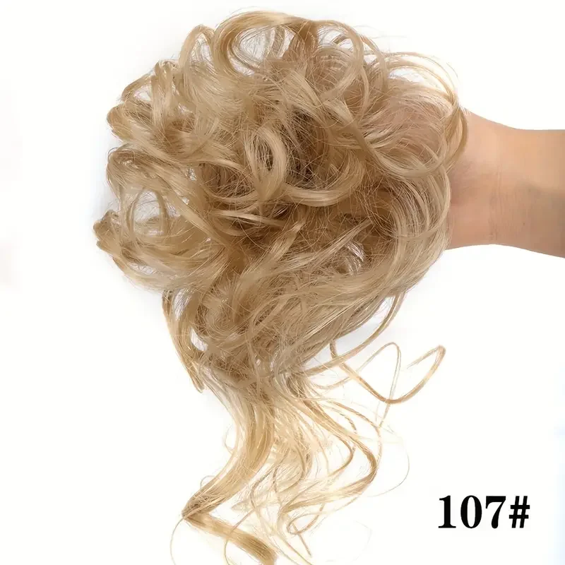 العصابات كعكة الشعر الاصطناعية فوضوي مجعد العقدة دونات أوبدو Scrunchies خصلات شعر وهمية للنساء وصلات شعر