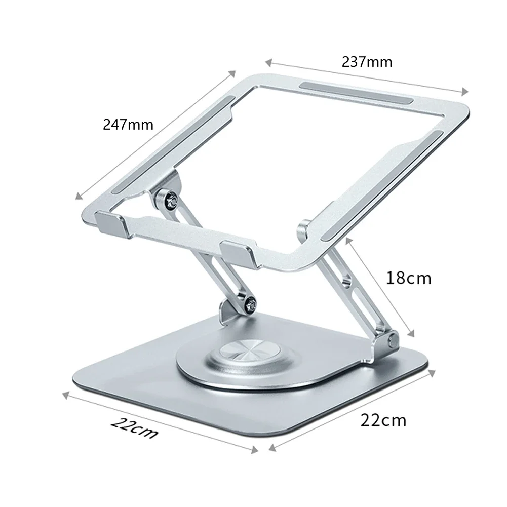 Foldable Notebook Holder 360 Rotating Cooling Bracket Support Portable Liftable Laptop Holder Rack Aluminum Alloy for 10-17 Inch