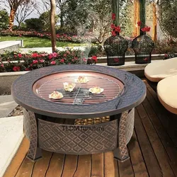 Outdoor Patio Heaters Villa Barbecue Stove Barbecue Table Camping Firewood Heater Home Charcoal Heating Stove Grilled Brazier U