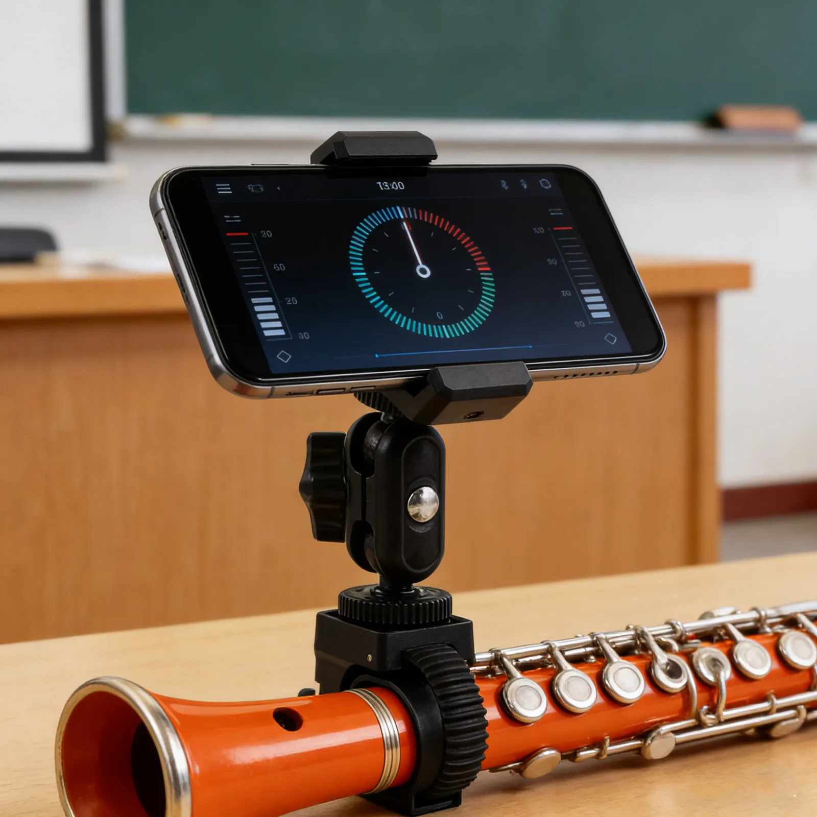 Adjustable Cell Phone Stand for Saxophone Clarinet Electric Wind Instruments Secure Clamp Music Stand Phone Holder Live Stream