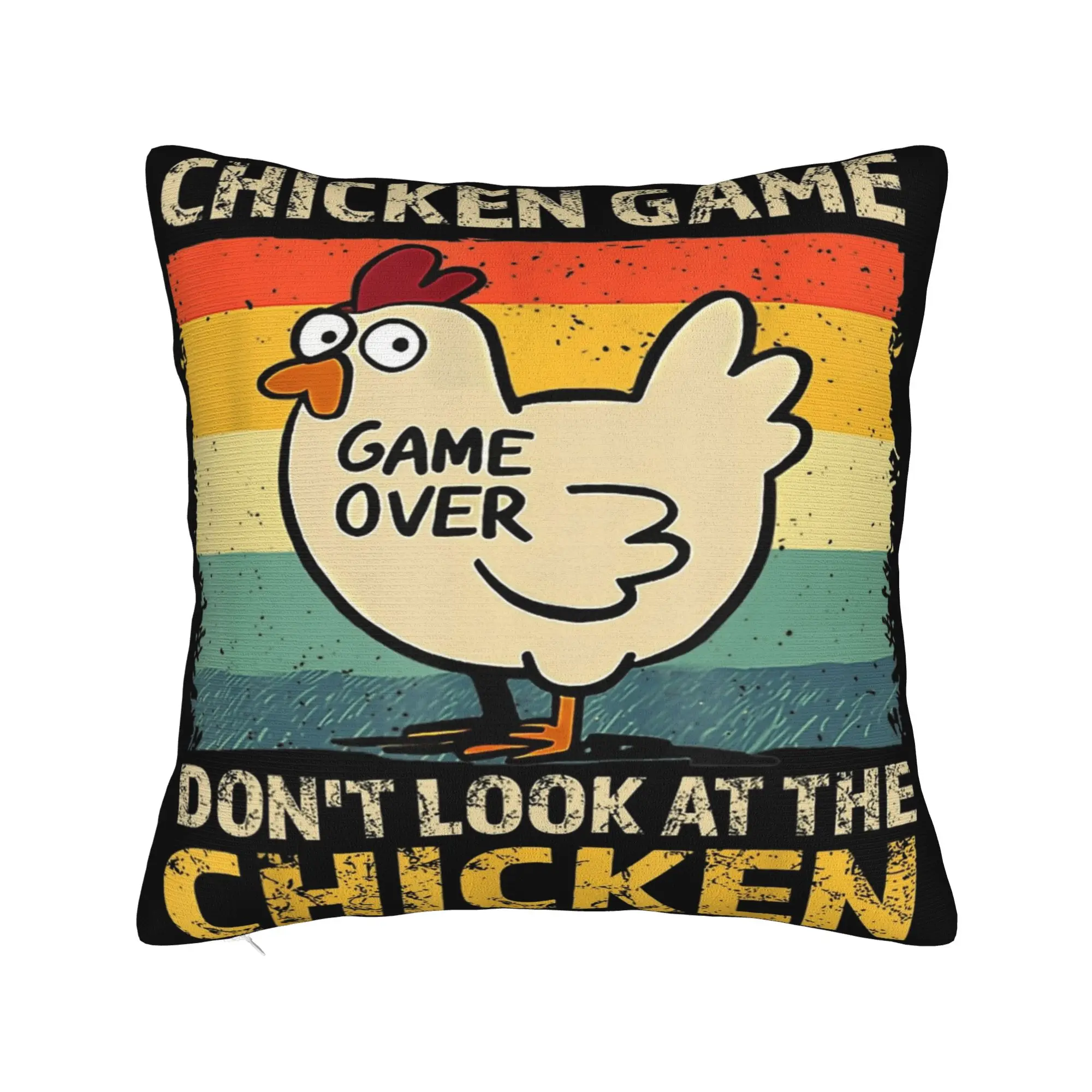 Decorative Pillow Covers Chicken Game Dont Look At The Chicken Accessories Bedroom  Pillow Case Cover Zippered Multi Size