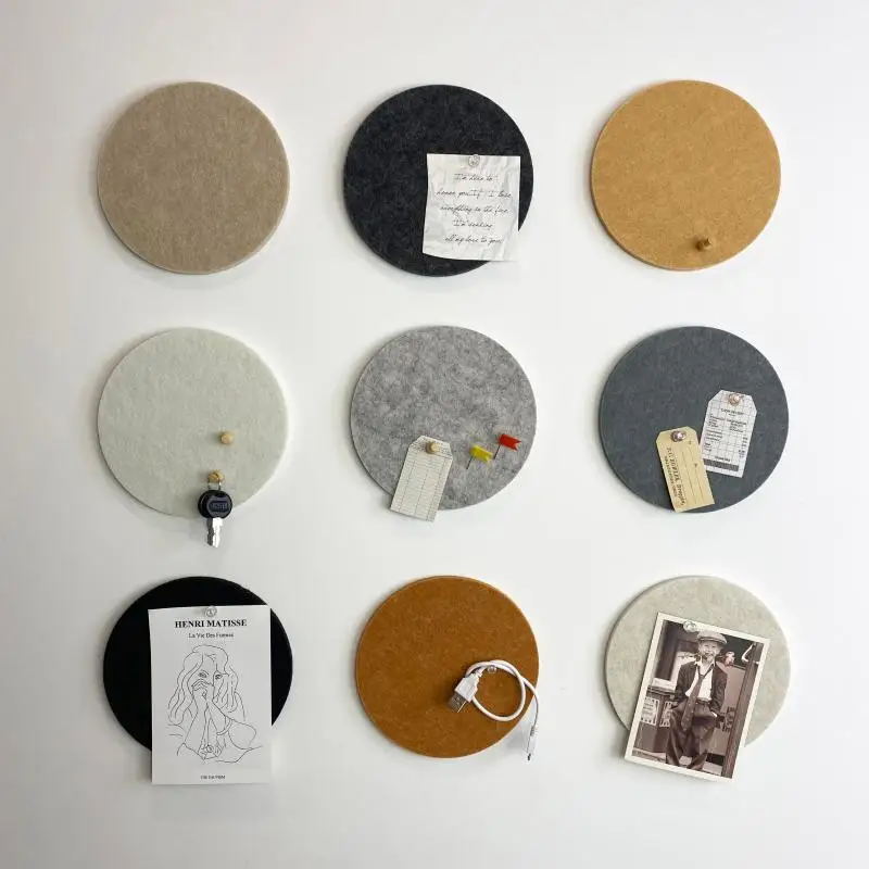 3D Round Felt Wall Sticker Message Board Circle Schedule Nordic Ins Wall Decoration Modern Design Home Office Decor 9pcs/set