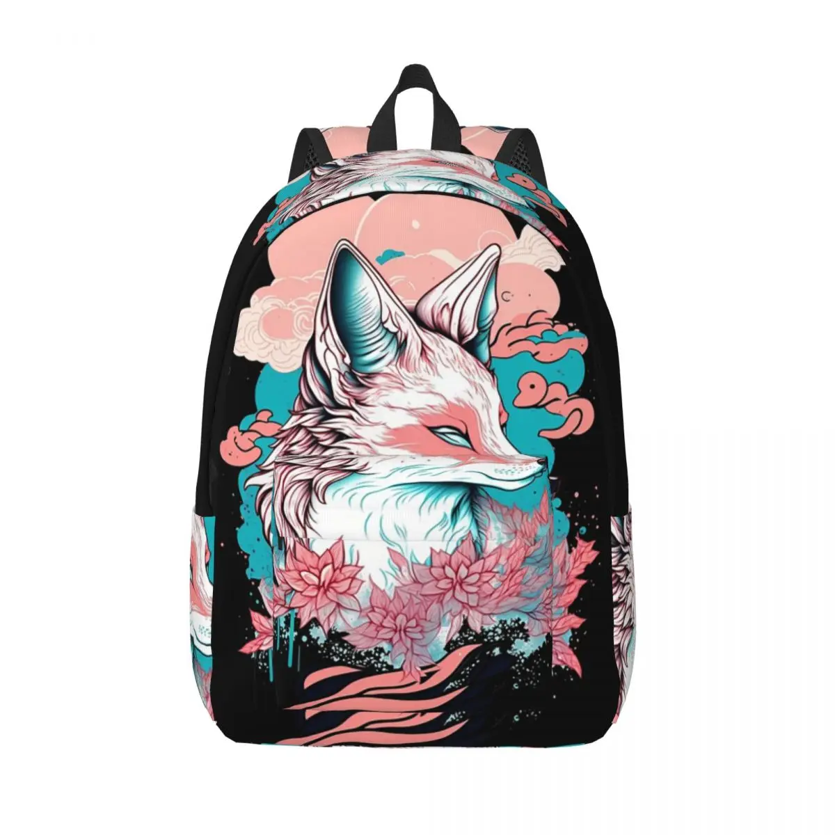 

Kitsune Backpack Student Boys Girls BookBag Kids School Bag Computer Shoulder Bags for Men Women