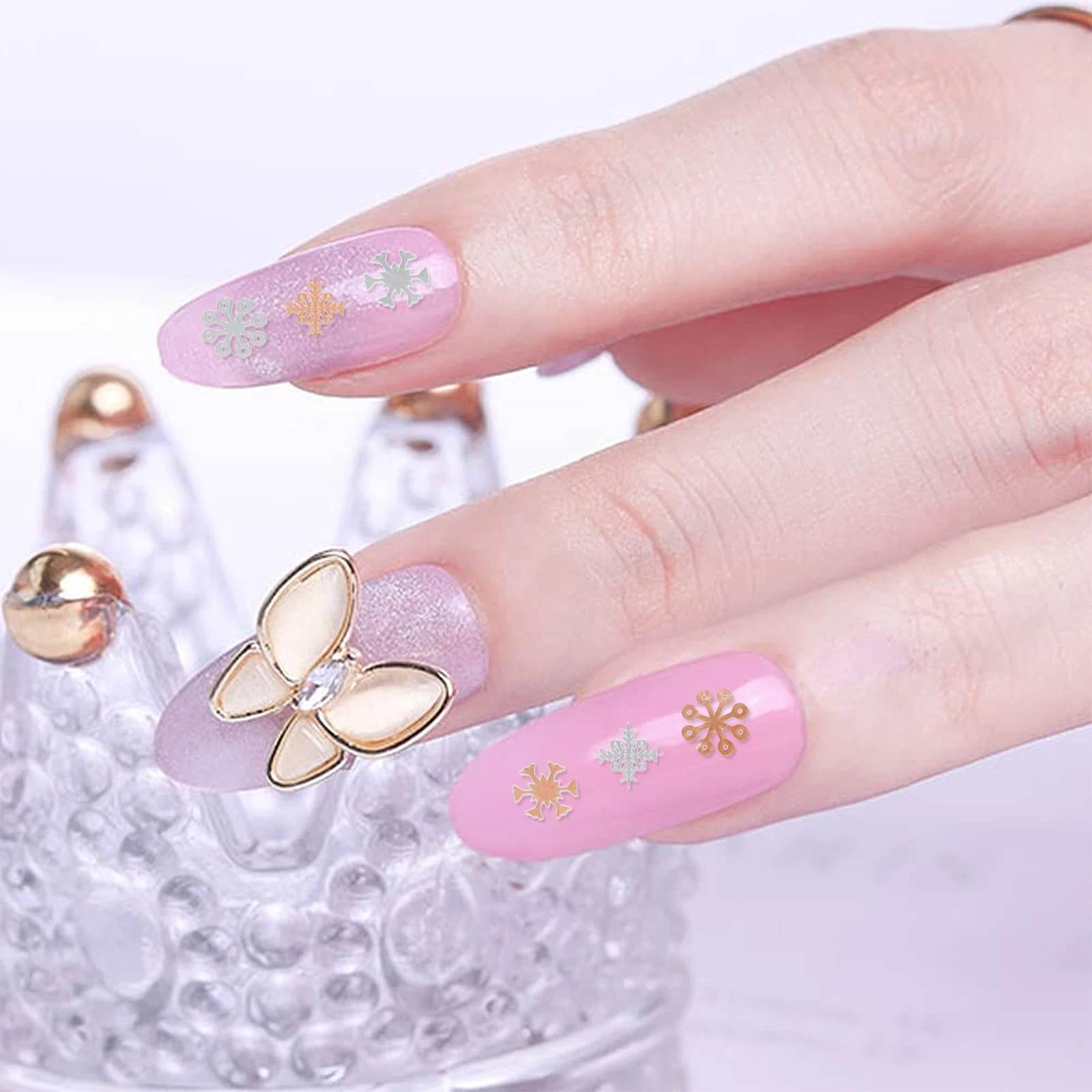 

2 Boxes Nail Art Accessories Glitter Flakes Snowflake Computer Christmas Sequins for Glitters Snowflakes