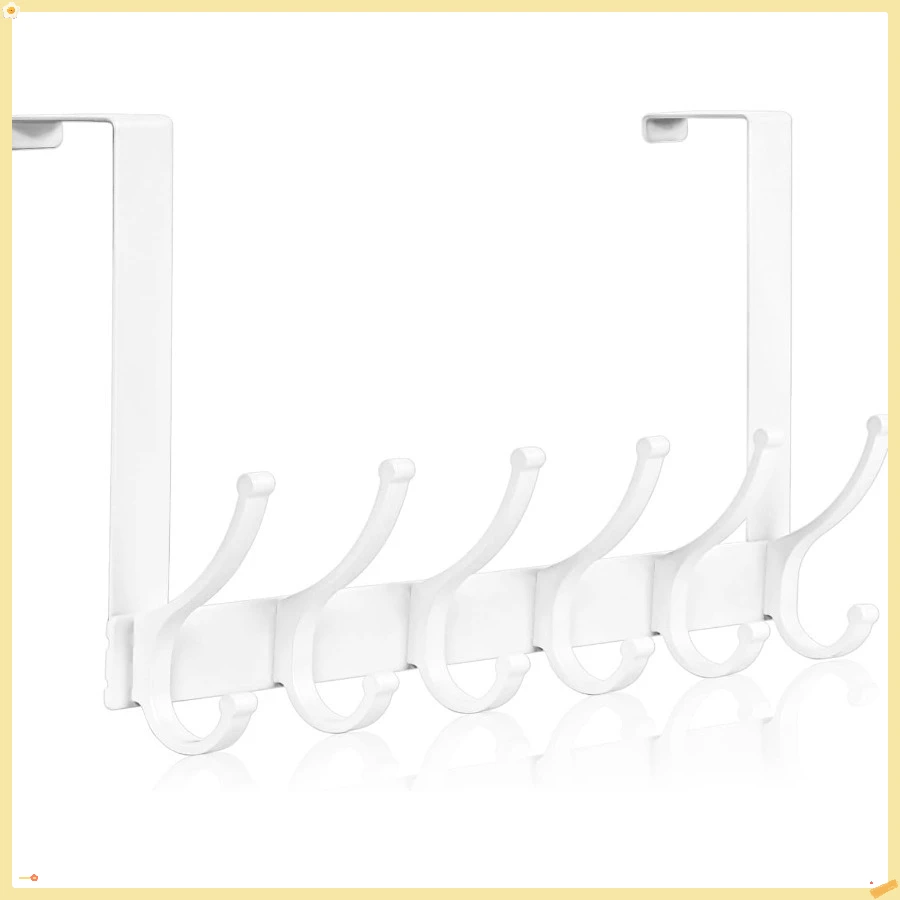 

Крючки над дверью, крючки для дверных вешалок для подвешивания, вешалки для полотенец над дверью для ванной комнаты (1 упаковка, белый)