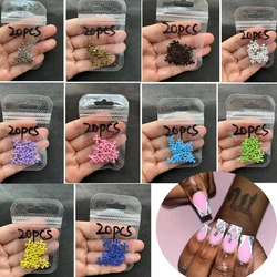 Breloques croisées pour ongles en gel, bijoux en alliage, pièces décoratives, accessoires de manucure pour salon, haute qualité, N64.10, 20 pièces, 256 couleurs