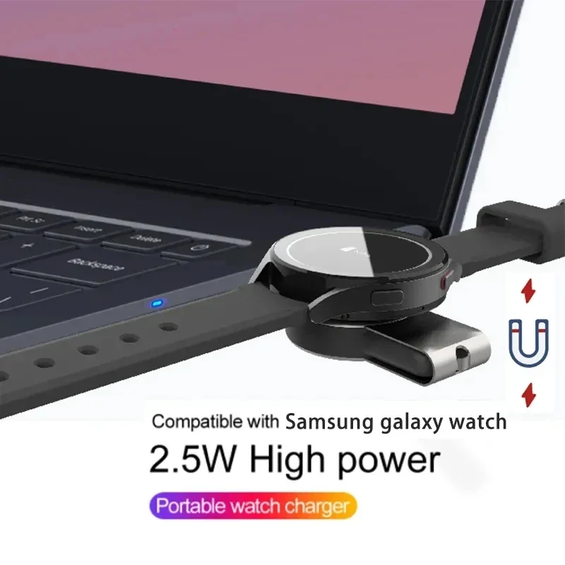 2 In 1 USB Type C Magnetic Wireless Charger Dock For Samsung Galaxy Watch 6 5 Pro 4 3 2 1 Classic Portable Fast Charging Station