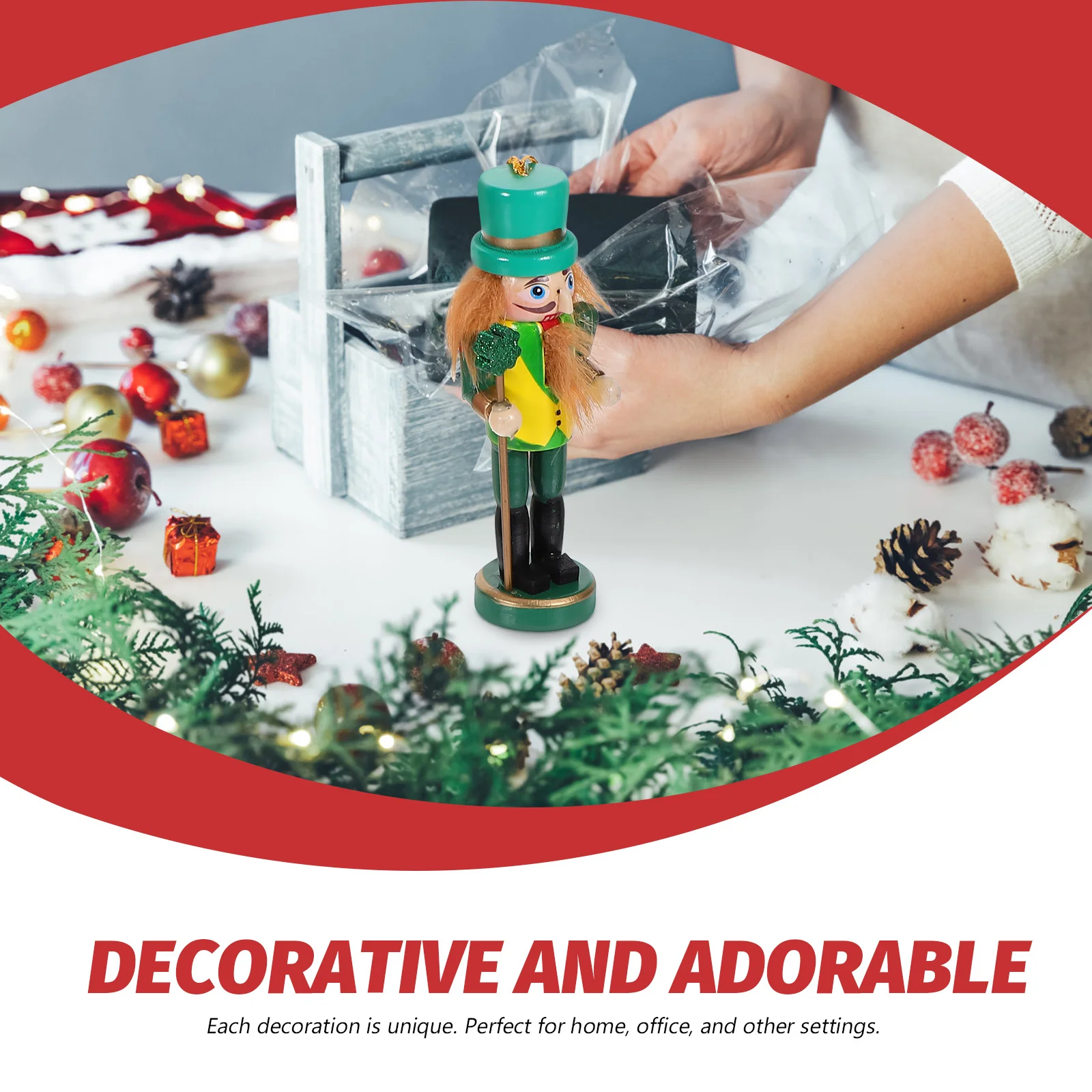 

6Pcs Nutcracker Xmas Wooden Craft Decorations Christmas Nutcracker Puppets Holiday Christmas Decor Wood Ornament