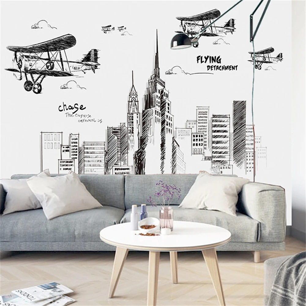 custom Nordic city architecture landscape geometry Photo Wall Murals Living Room Decor TV Sofa Background Wallpaper For Bedroom