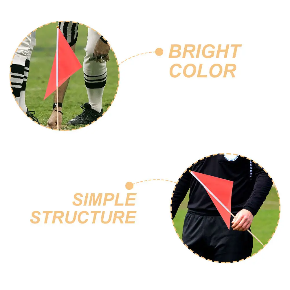 6Pcs Strong Polyester Bamboo Triangular Marker Flags for Lawn Marking Storm Bands Awnings Tents Garden Irrigation