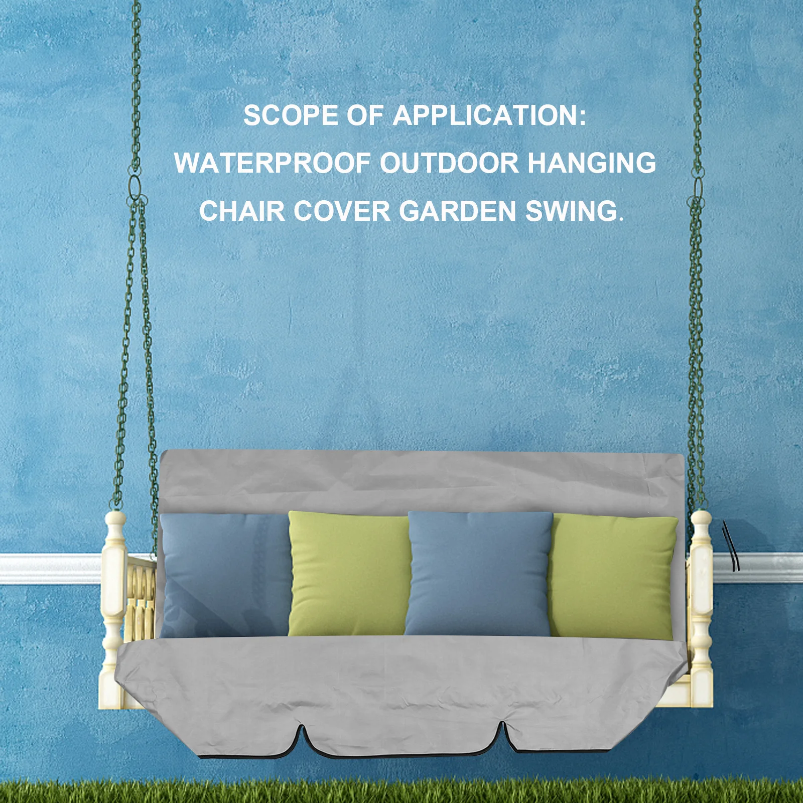 

1Pcs Outdoor Swing Seat Cover Silver Coating Waterproof Uv Resistant Dustproof Weatherproof Protective Covering