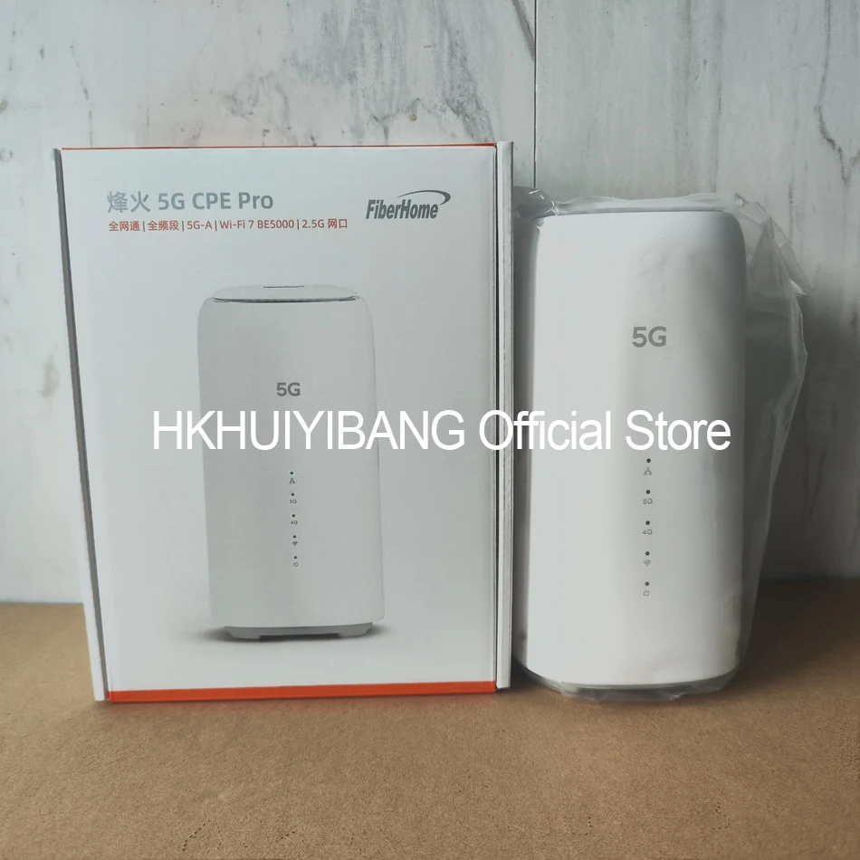 جديد FiberHome 5G CPE Pro 2 LG6151M WiFi 7 راوتر BE5000 2.5G منفذ إيثرنت 4G LTE Cat19 لاسلكي WiFi 5G + Sim Modem N79 3x3 MIMO