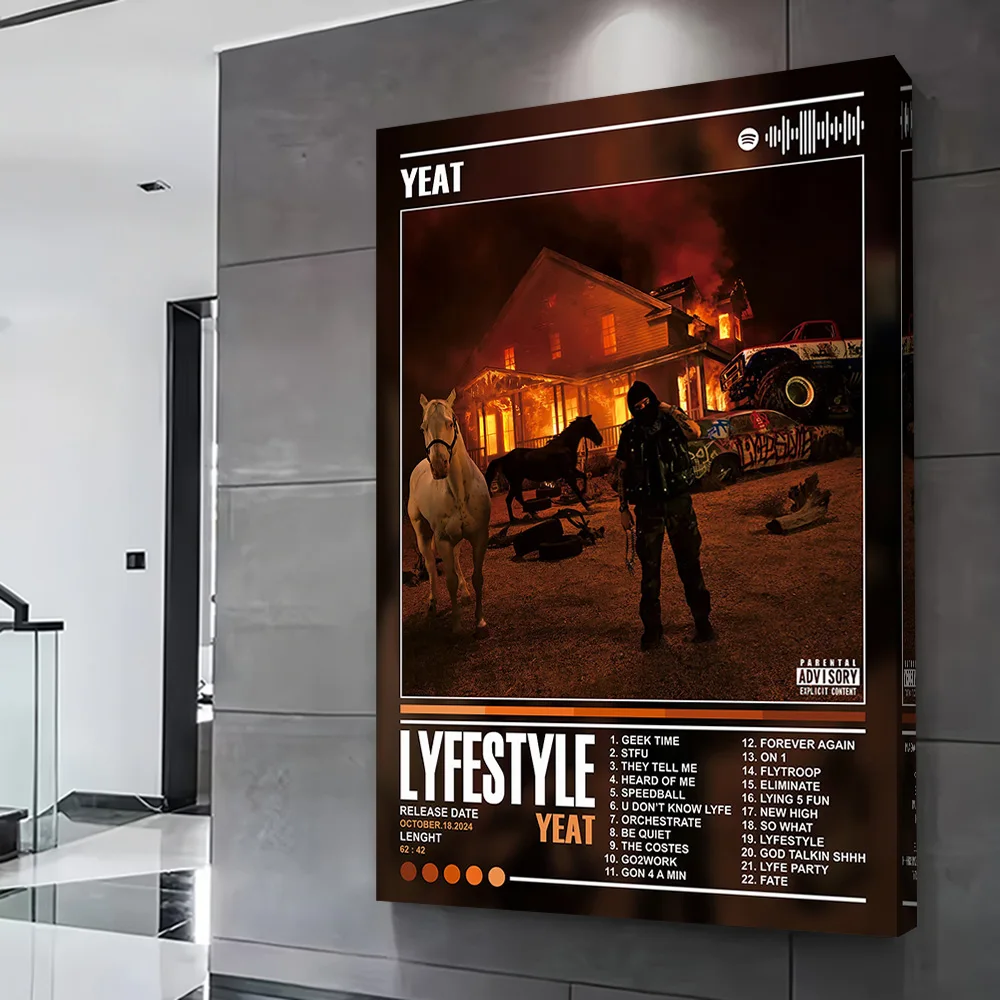 Yeat - Lyfestyle Album Cover Poster Customizable Printed Canvas Painting for Pictures Wall Art Aesthetic Decoration Home Decor
