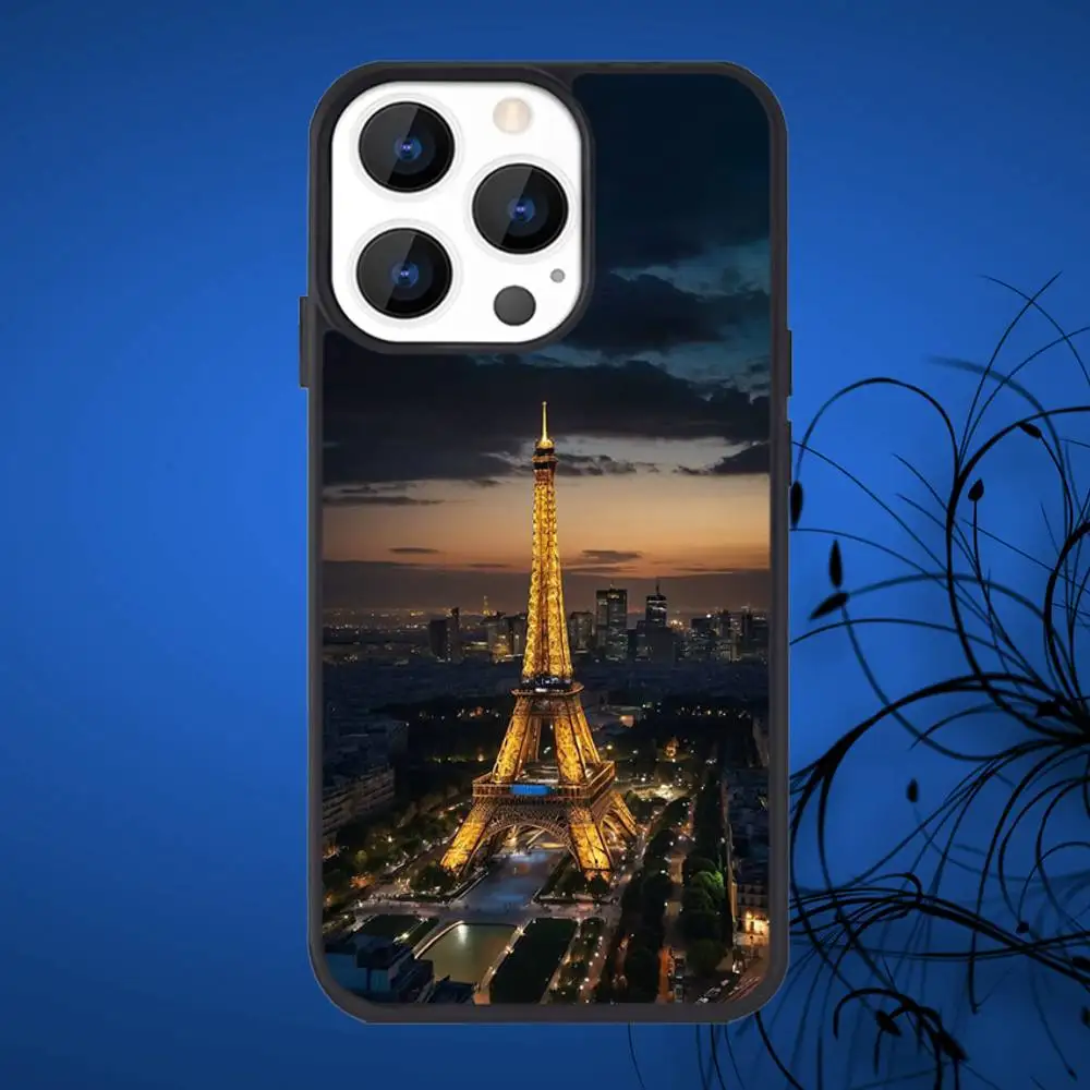 Funda de teléfono con paisaje de la Torre Eiffel para iPhone 17,16,15,14,13,12,11,Plus,Pro,Max Mini Magsafe, carga inalámbrica magnética