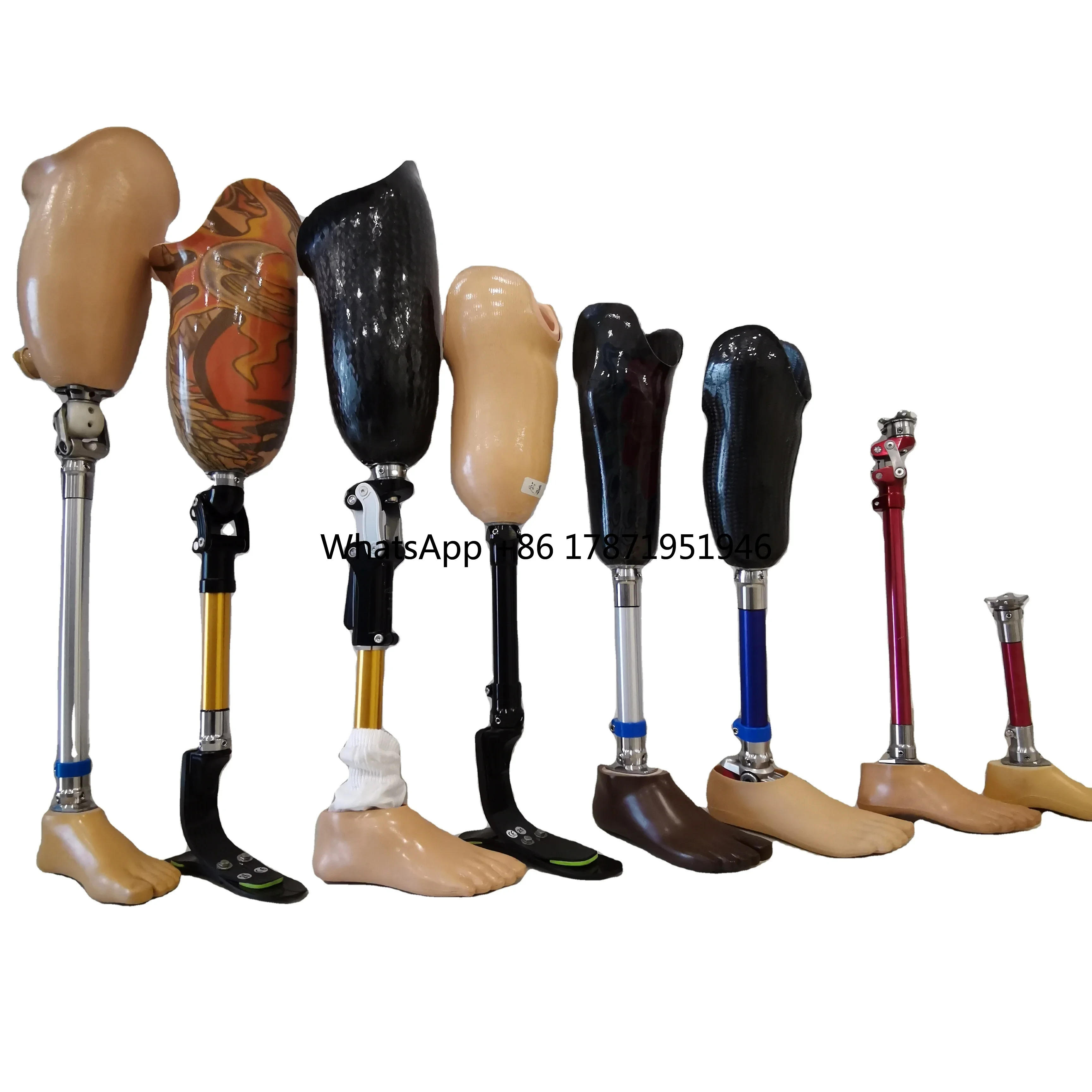 Artificial Leg Kit for Amputees above or below Knee Joint Prosthetic Limbs Parts with Prosthetic Foot for Physical Therapy