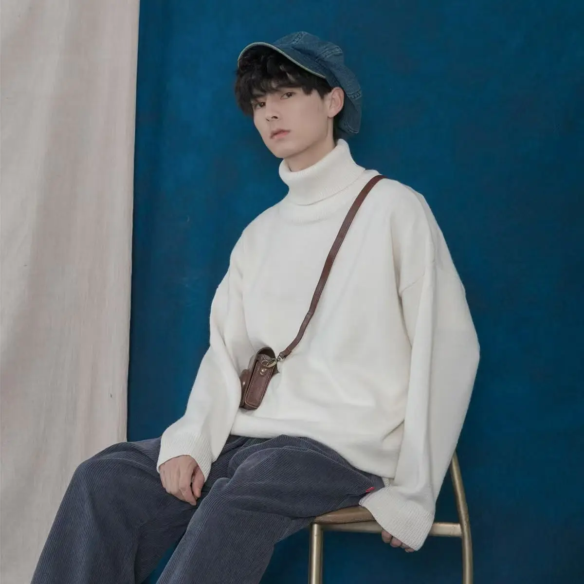 

Зимний свитер Yao Dynas High Ne, свободный базовый цветной вязаный базовый слой, модное удобное полиэфирное волокно