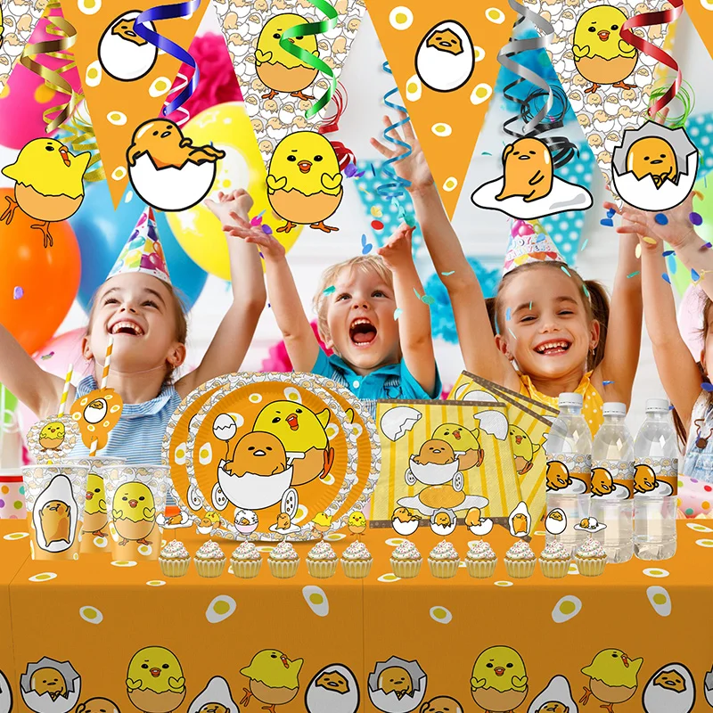 

Gudetama An Eggcellent Adventure Party Decorate Disposable Tableware Plate Cup Tablecloth Kid Birthday Party Theme Event Supply