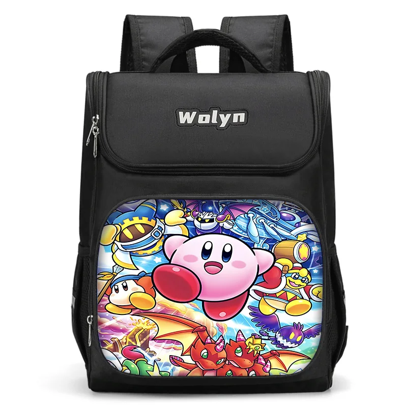 Sanrio Cute Cartoon Large Child Backpack Boy Girls School Bag For Men Women Traveling Backpack Durable K-KirbyS Multi Compartmen