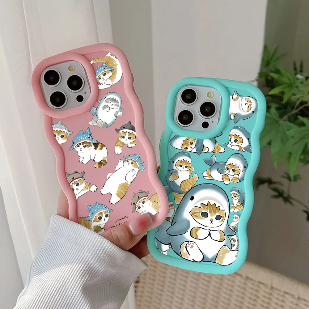 Cute M-Mofusands cat Phone Case For Xiaomi Redmi Note 8 9 9S 10 10S 11 12 13 Pro Plus 4G 5G Candy Color Soft TPU Back Cover