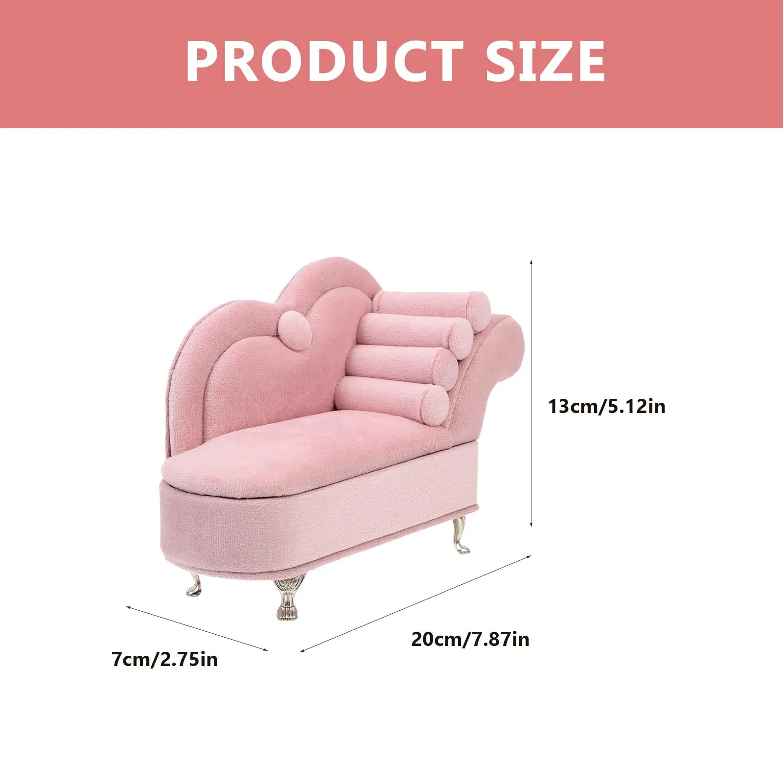 Roze Mini Sofa House Decor Miniatuur Meubels Fluwelen Sieradendoos Opslag Warme Scène Accessoires Mini Craft Decors