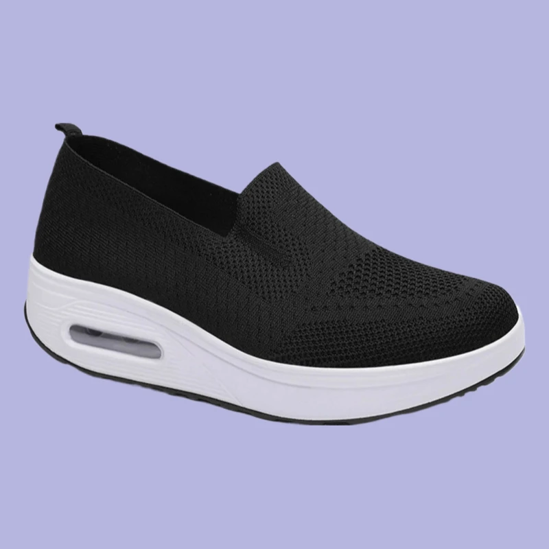 

2025 Mesh Upper Jogging Shoes for Walking Biking Driving Women's Casual Slip on Sneakers Breathable Flying Woven