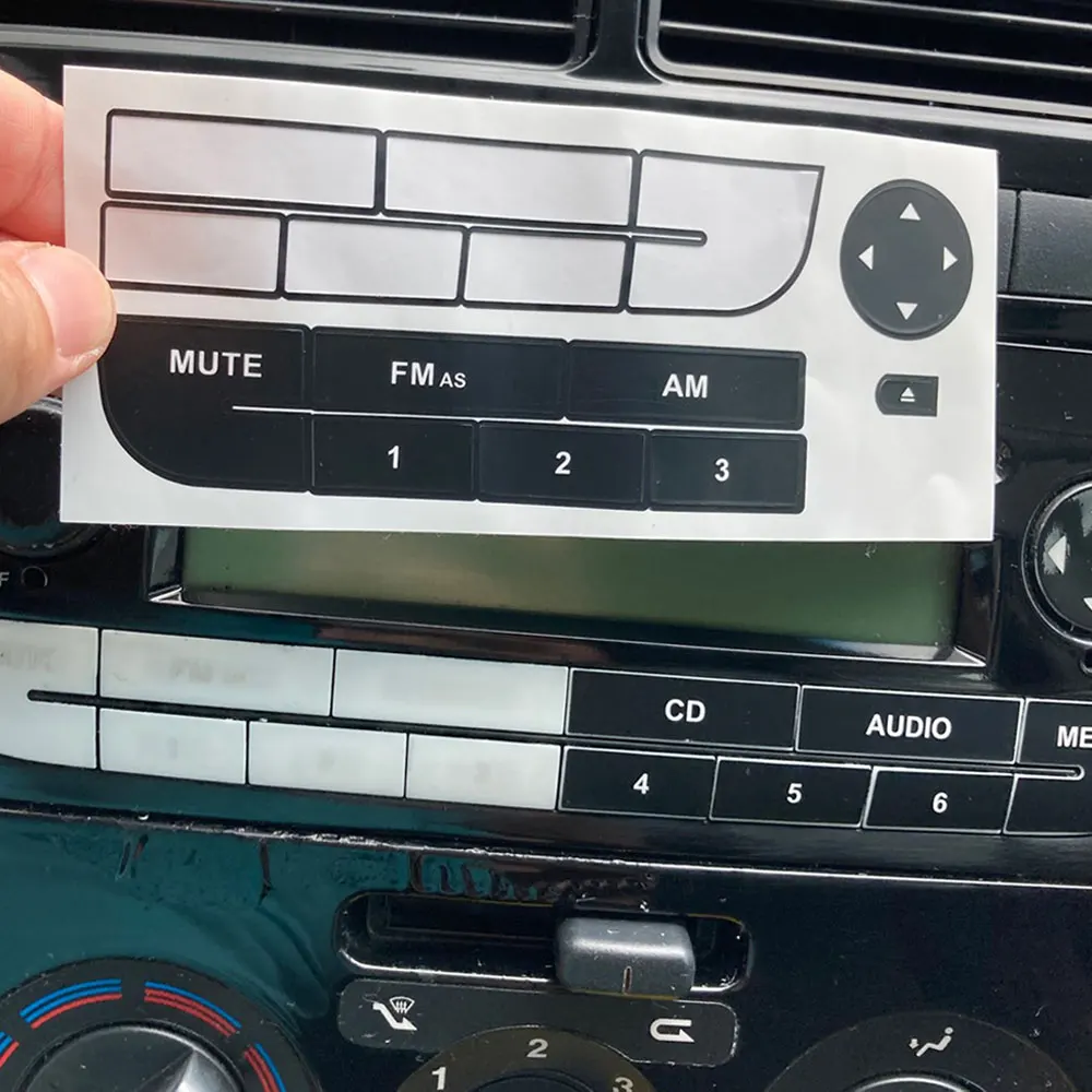 Car Radio Button Repair Sticker for Fiat Grande Punto Radio Stereo Worn Peeling Button Repair Decals Stickers Car Accessories