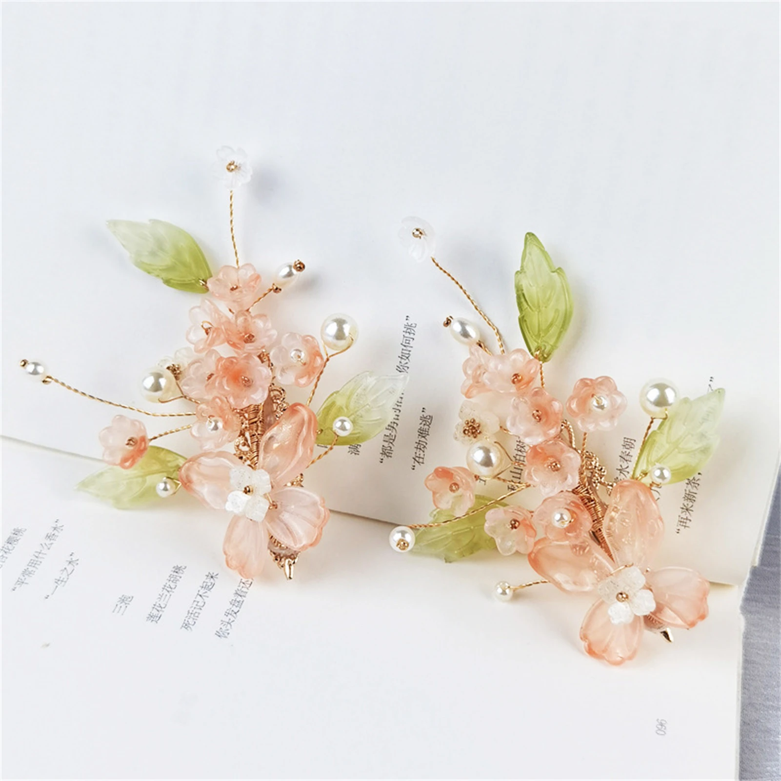 Hanfu Vintage Chinese Dress Hair Clip Flower Side Hairpin Daily Use Hair Accessories New Style Hair Clip Retro Pearls Headpieces