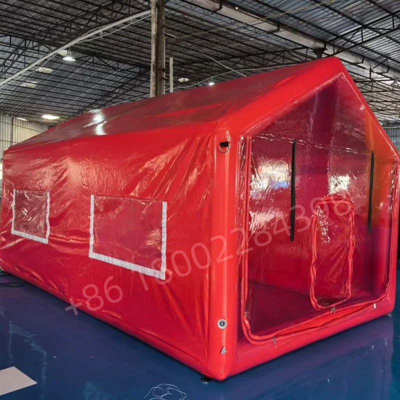 Casa de camping inflable hermética de primera calidad, tienda inflable portátil, tienda de aire inflable a prueba de lluvia con ventanas