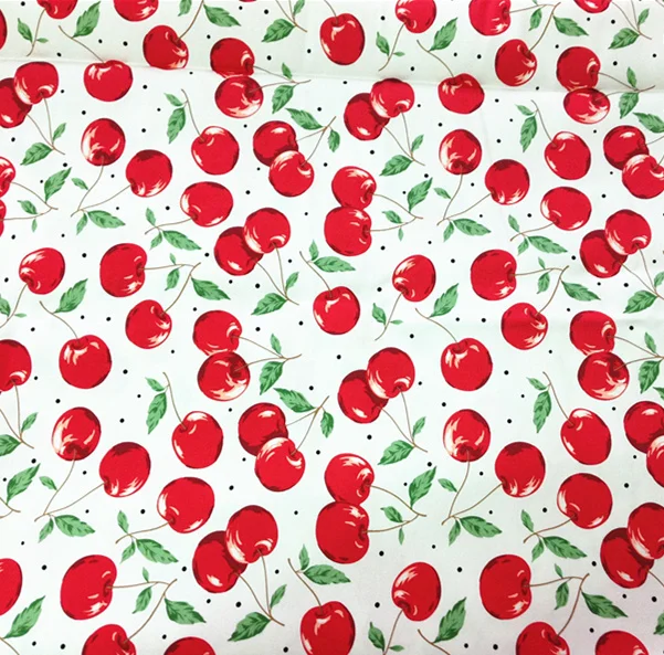 50*125cm Quilting Fabric The Cloth Tissus Material Tela Cotton Fabric Per Meter Cotton Fabric By Meter Printed Fabric Cherry D30