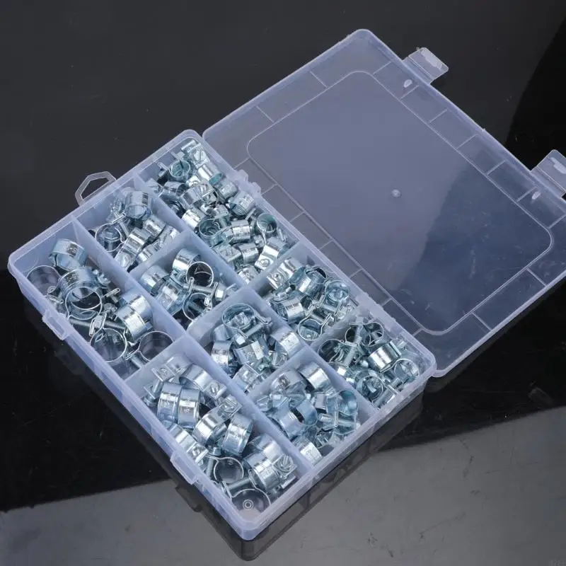 M76E Metall-Kraftstoffschlauchklemmen-Set, 120 Mini-Schlauchklemmen mit sortiertem Koffer – Detail 8