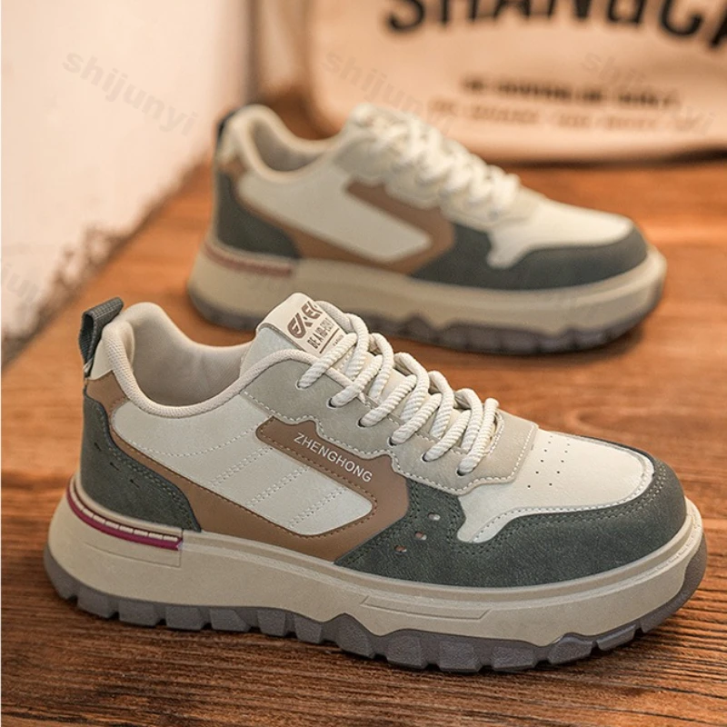 أحذية رياضية كلاسيكية للرجال ربيع الخريف ارتفاع جديد زيادة أحذية مجلس مريحة في الهواء الطلق عدم الانزلاق الدانتيل يصل حذاء كاجوال #5