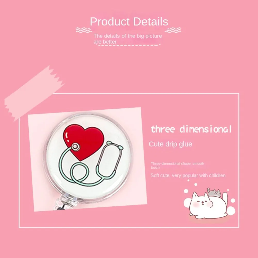 Easy To Pull Buckle Nurse Retractable Badge Reel Simplicity ID Card Accessories Nurse ID Card Clips Fashion Cute