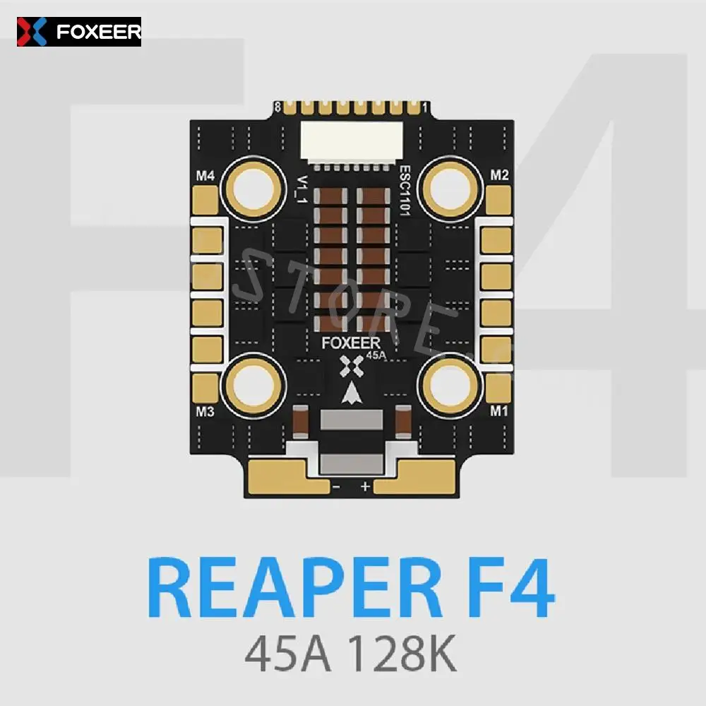 Foxeer Reaper F4 Mini 128K 45A BL32 4in1 ESC 20*20 مللي متر M3 3-6S BLHeli32 DShot150/300/600/1200/MultiShot OneShot لسباق RC FPV